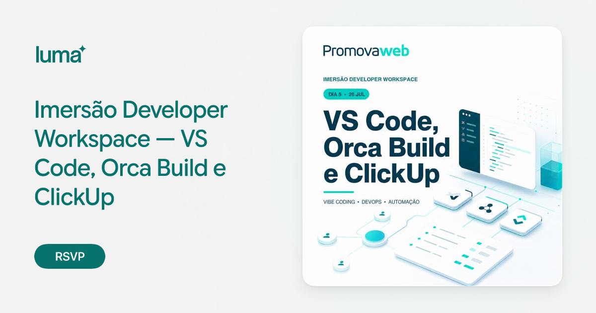 Webinar Developer Workspace — VS Code, Orca Build e ClickUp